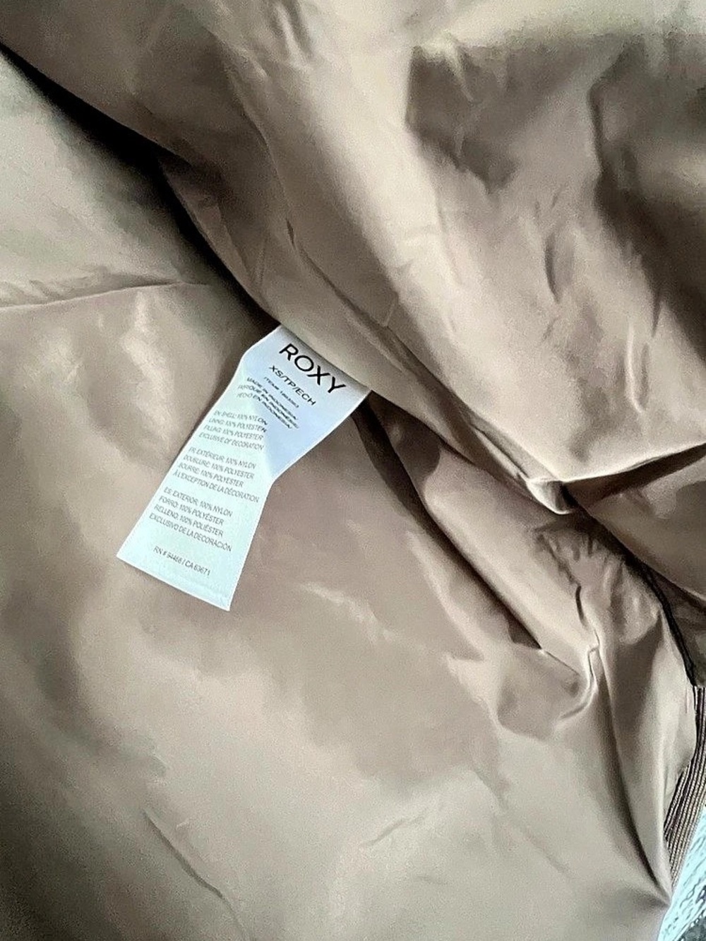 Roxy Quilted Puffer Jacket Brown, size xs-s - Picture 5 of 5